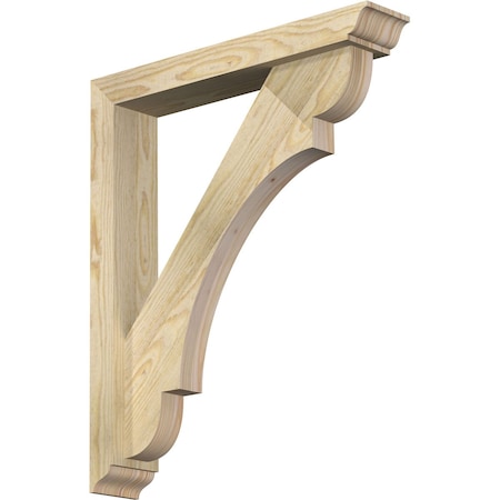 Olympic Traditional Rough Sawn Bracket W/ Offset Brace, Douglas Fir, 4W X 22D X 26H